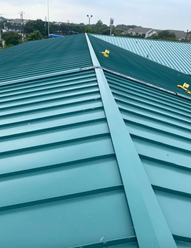 Green commercial metal roof ridge and valley for Metal Roof Repair in Bayonet Point